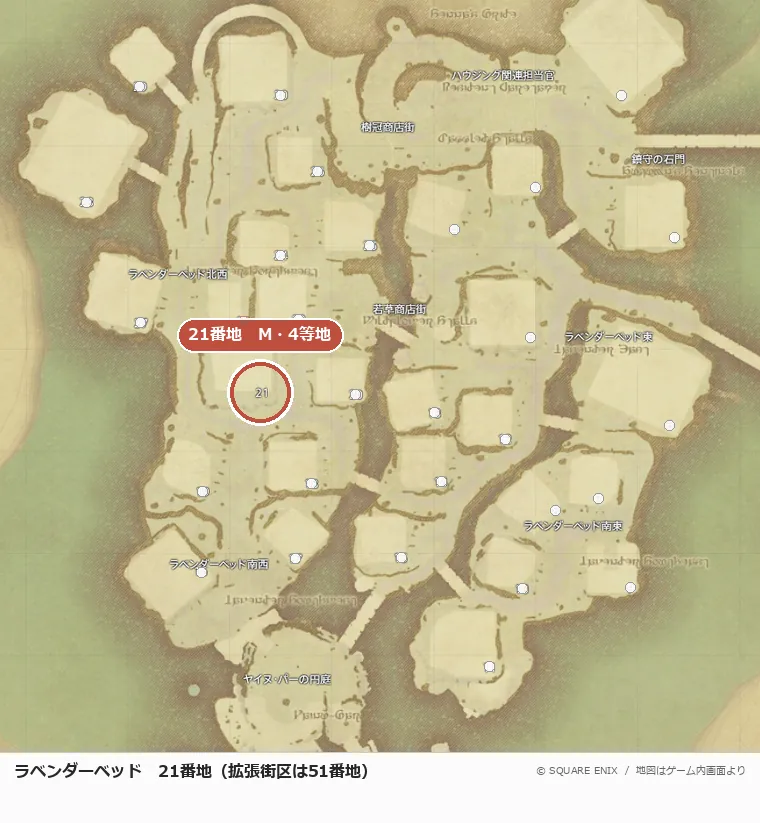 ラベンダーベッド21番地の位置