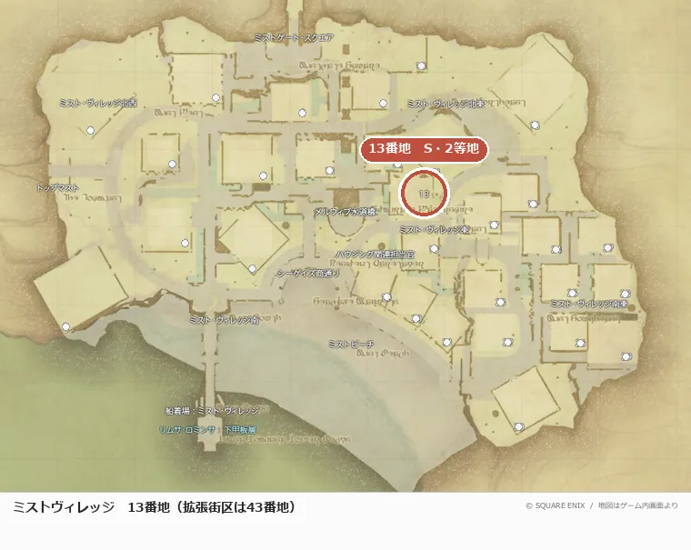 ミストヴィレッジ13番地の位置