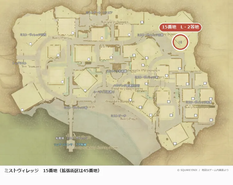 ミストヴィレッジ15番地の位置