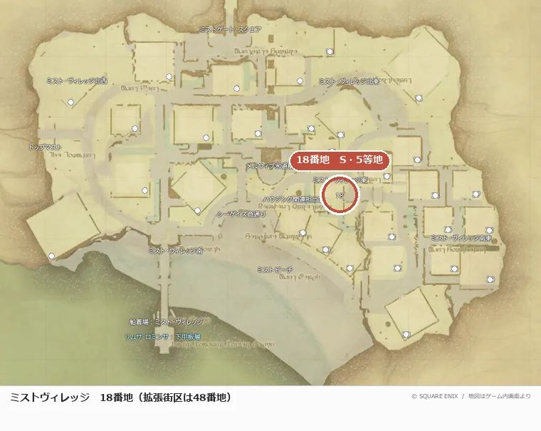ミストヴィレッジ18番地の位置