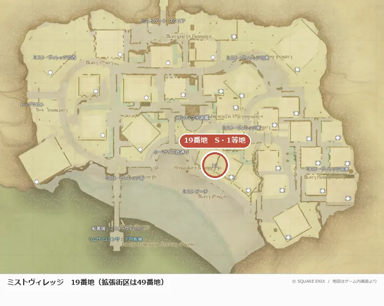 ミストヴィレッジ19番地の位置