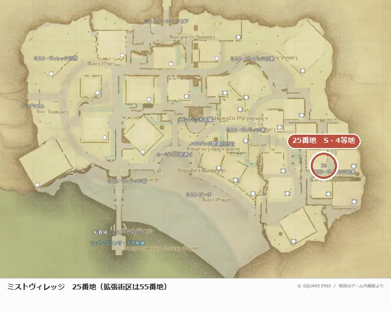 ミストヴィレッジ25番地の位置