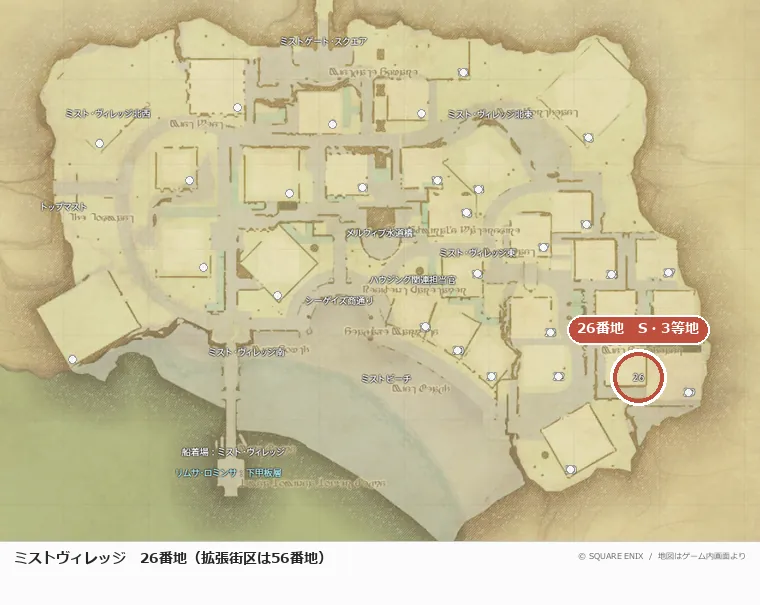 ミストヴィレッジ26番地の位置