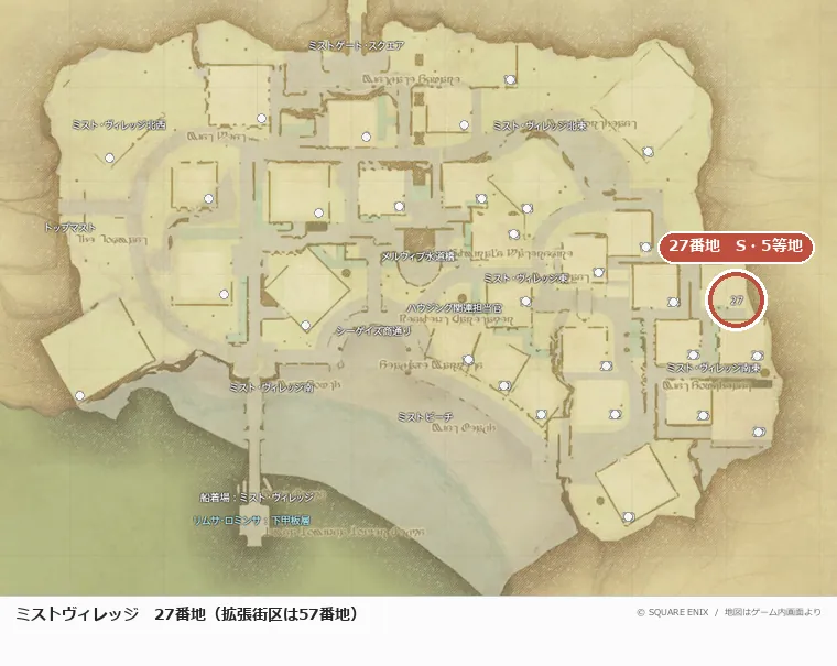 ミストヴィレッジ27番地の位置