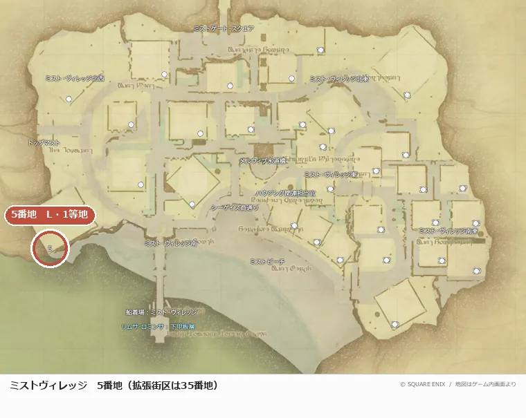 ミストヴィレッジ5番地の位置