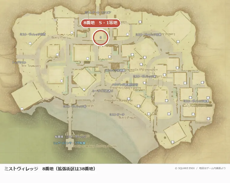ミストヴィレッジ8番地の位置
