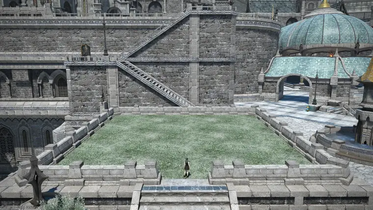 エンピレアム25番地の区画と緑青色のドーム